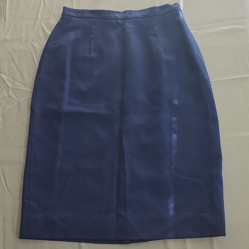 Royal Blue Wool Pencil Skirt